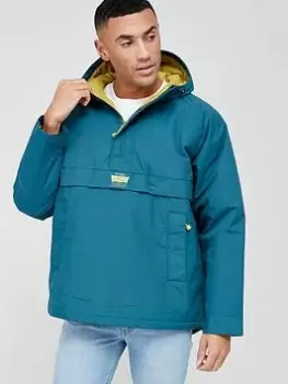 Image of Levis Stockton Hooded Anorak - Teal, Dark Green, Size S, Men