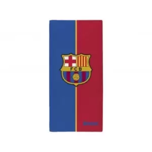 Image of FC Barcelona Crest Towel (One Size) (Blue/Maroon)