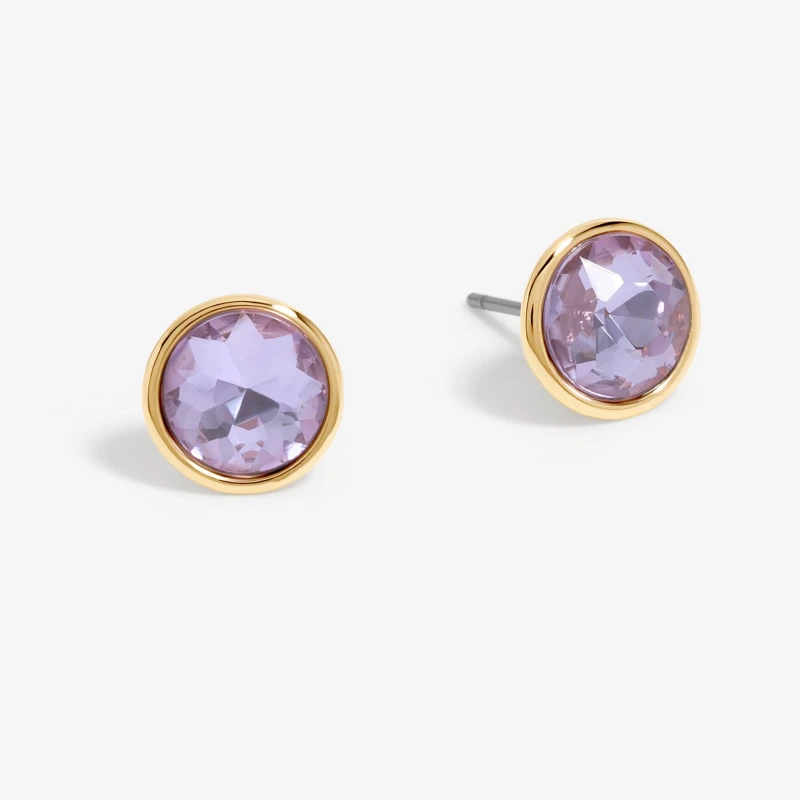Image of Jon Richard Gold Plated And Amethyst Stud Earrings Jewellery Sets One Size Gold 71714210000