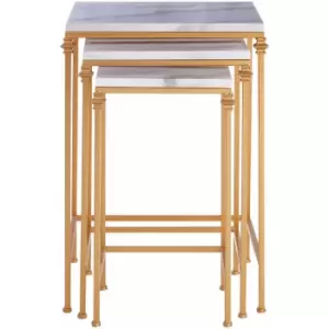 Image of Avantis Set of 3 Square Side Tables - Premier Housewares