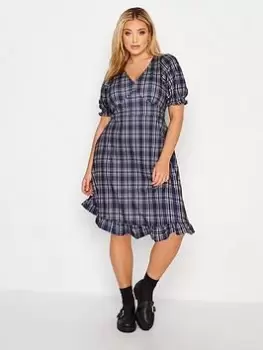 Image of Yours V Neck Dress Checked - Multi, Red, Size 30-32, Women