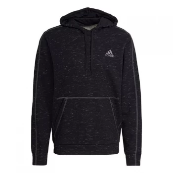 Image of adidas Essentials M lange Embroidered Small Logo Hoodie M - Black Melange