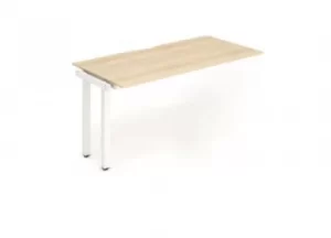 Image of Trexus Bench Desk Single Extension White Leg 1200x800mm Maple Ref