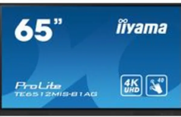 Image of iiyama TE6504MIS-B3AG Signage Display Interactive flat panel 165.1cm (65") WiFi 400 cd/m 4K Ultra HD Black Touch Screen Built-in processor iiWare 9.0