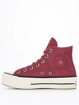 Image of Converse Chuck Taylor All Star Lift Hi Top Plimsoll - Berry Size 6, Women