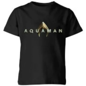 Image of Aquaman Title Kids T-Shirt - Black - 7-8 Years