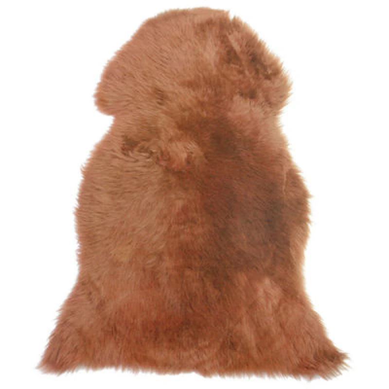 Image of Beliani Sheepskin Rug Uluru Light Brown 65 X 110 Cm