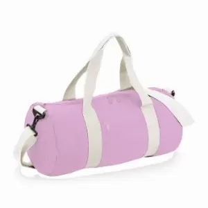 Image of Bagbase Plain Varsity Barrel / Duffle Bag (20 Litres) (One Size) (CLassic Pink/White) - CLassic Pink/White
