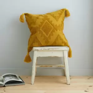 Image of Pineapple Elephant Imani Tufted Cotton Cushion Yellow