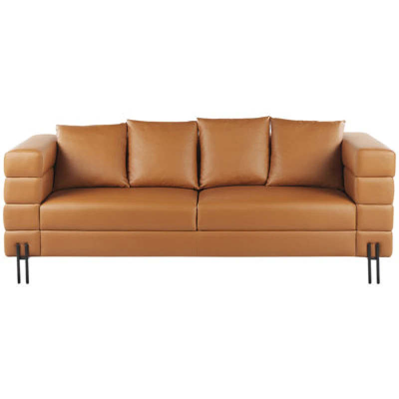 Image of Beliani Sofa 3 Seater Granna Faux Leather Brown