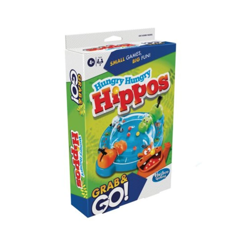Image of Hungry Hippos Hasbro Hungry Hungry Hippos Grab and Go Portable Game 285 F8255 285 F8255