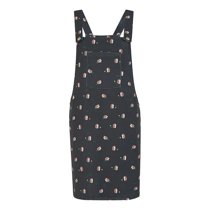 Image of Yumi Black Hedgehog Print 'Janice' Pinafore Dress - 8