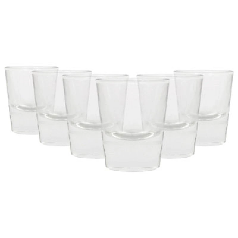 Image of Rink Drink Wide Shot Glasses - 25ml - Clear - Pack Of 6