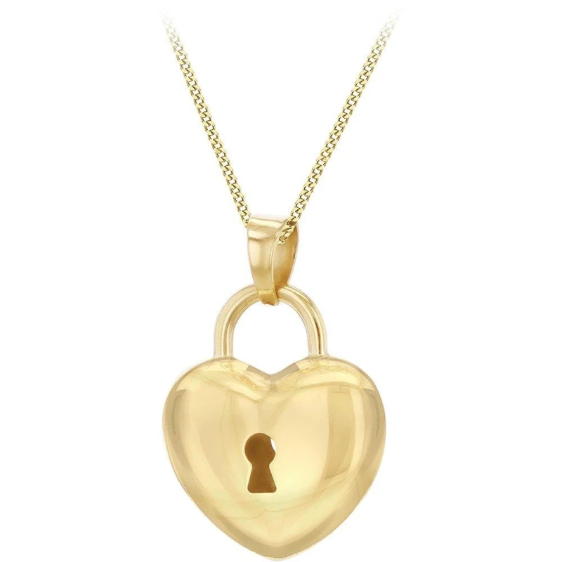 Image of Be You 9ct Gold Key to my Heart Necklace Yellow Gold female 18in