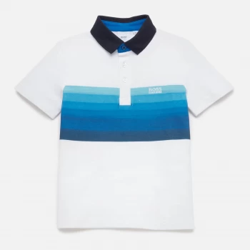 Image of Hugo Boss Short Sleeve Colour Block Polo Shirt White Size 16 Years Boys