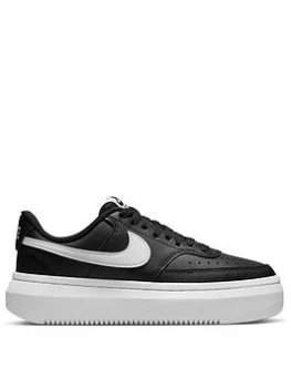 Image of Nike Court Vision Alta Leather - Black/White, Size 5, Women