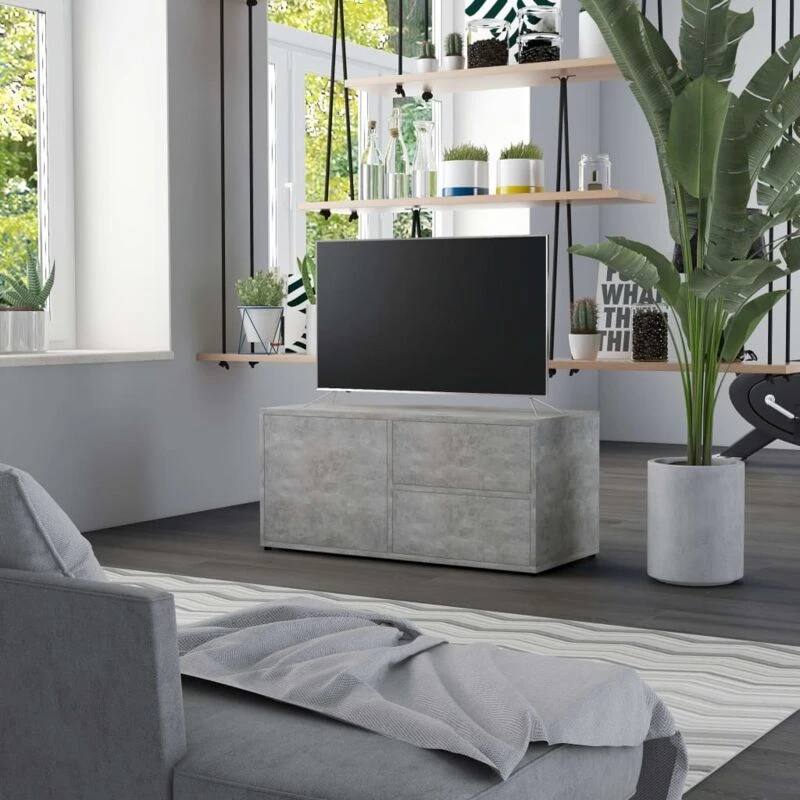 Image of VIDAXL TV Cabinet Concrete Grey 80x34x36cm Engineered Wood Vidaxl 8719883915562