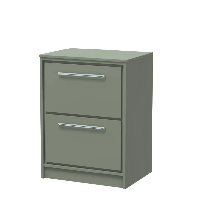 Image of Balterley 600mm Floor Standing 2-Drawer Vanity with Worktop - Fern Green Green Unisex