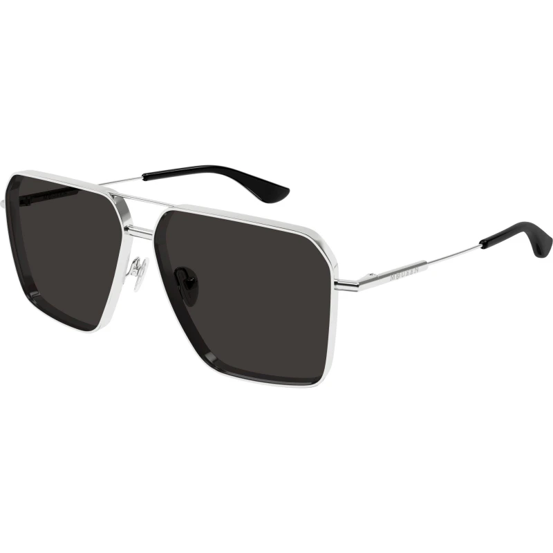 Image of Alexander McQueen Alex S Aviator Sun Silver male One Size
