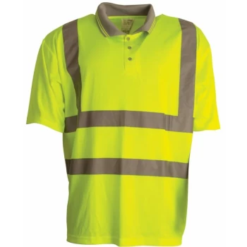 Image of Hi-vis Breathable Snag Resistant Yellow Polo Shirt - 2XL - Tuffsafe