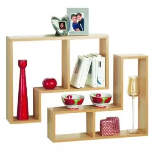 Image of TWIN - Wall Display / Storage Floating Shelves - Set of Two - Beech - Beech