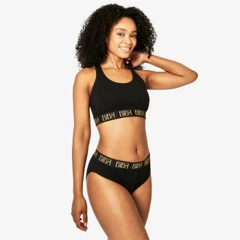 Image of Biba BIBA Soft Cotton Bra - Black Logo