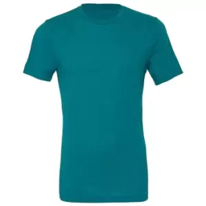Image of Canvas Mens Triblend Crew Neck Plain Short Sleeve T-Shirt (2XL) (Teal Triblend)