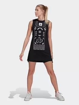 Image of adidas Paris Tennis Wow Dress, Black/White, Size S, Women