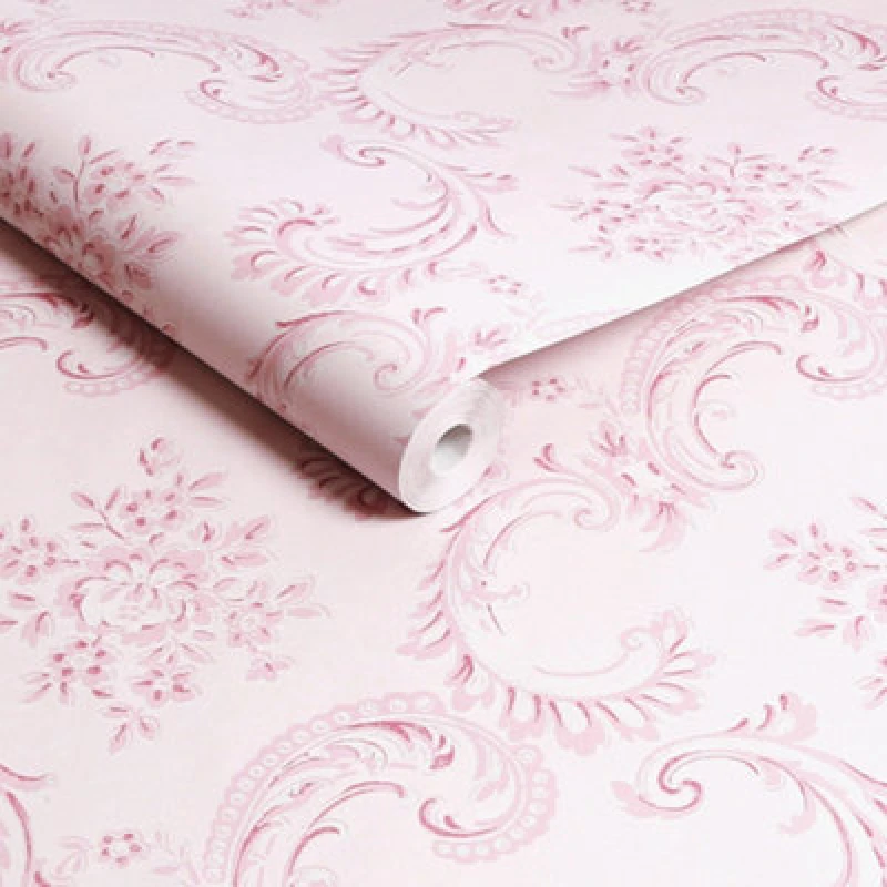 Image of Shabby Chic by Rachel Ashwell Boudoir Beauty Pink Floral Wallpaper Wallpaper One Size Pink 71541106000