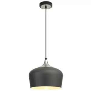 Image of Luminosa Deana 32cm Ceiling Pendant, E27, Anthracite, Satin Nickel