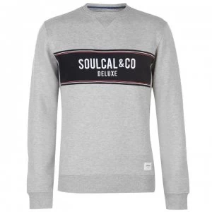 Image of SoulCal Deluxe Panel Crew Neck Sweatshirt - Grey Marl