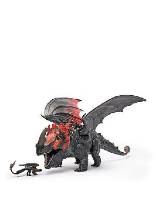 Image of Dreamworks How to Train your Dragon Actionfiguren-Set mit Roter Tod-Drachenfigur und kleinem Ohnezahn Spielzeug fur Kinder ab 4 Jahren Rot