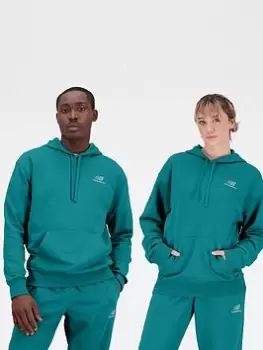 Image of New Balance Uni-ssentials French Terry Hoodie - Green, Size S-M, Women