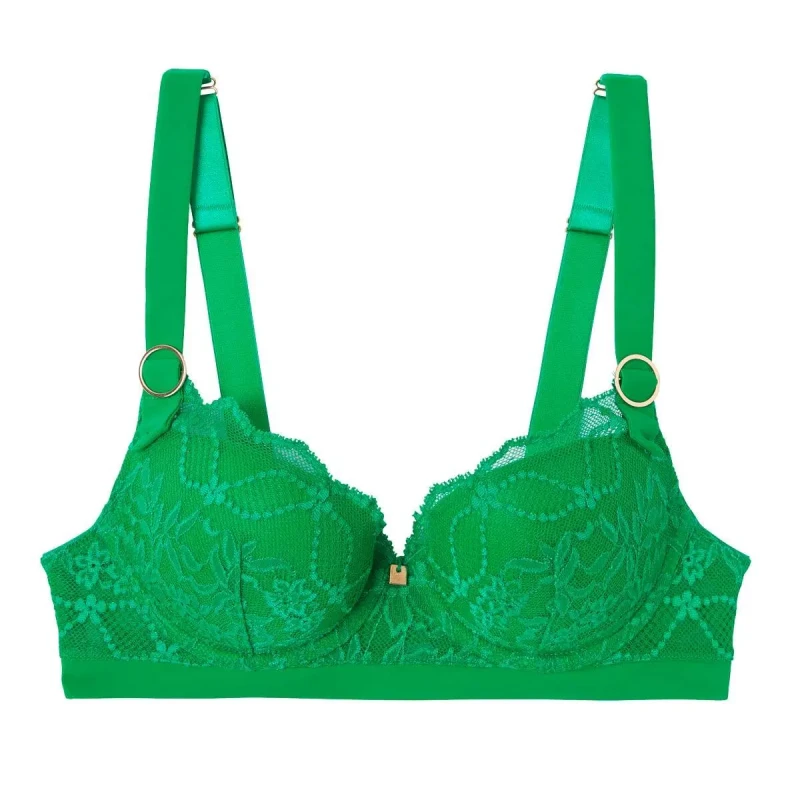 Image of Pomm'Poire Lace padded bra For Her Pomm'Poire Tokyo Vert Female 90C