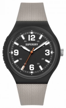 Image of Superdry Warm Grey Soft Touch Silicone Matt Black Dial Watch