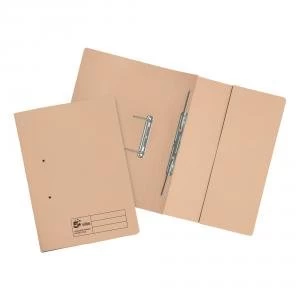 Image of Elite Transfer Spring Pocket File Heavyweight 315gsm Foolscap Buff