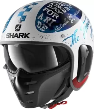 Image of Shark S-Drak 2 Tripp In Jet Helmet, black-white, Size 2XL, black-white, Size 2XL