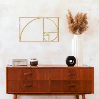 Image of Golden Rat?o Metal Decor - Gold Gold Decorative Metal Wall Accessory