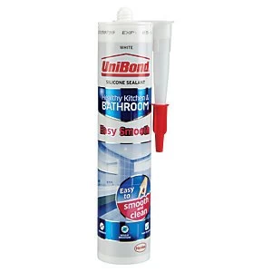 Image of UniBond Easy Smooth Kitchen & Bathroom Sealant White 371g