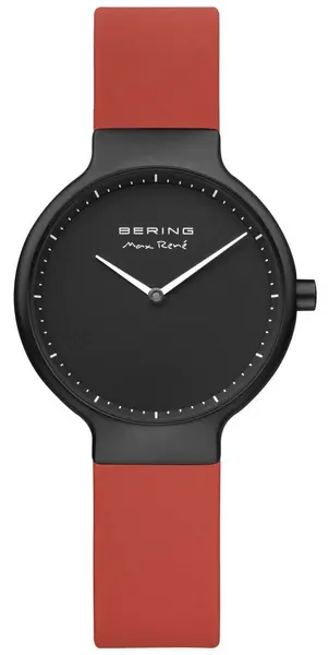 Image of Bering 15531-523 Max RenA Red Strap Black IP Plated Case Watch