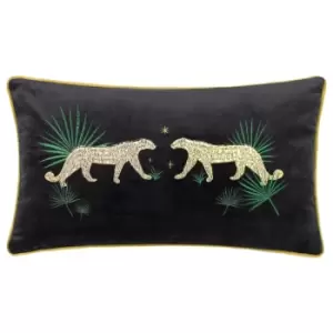 Image of Dusk Leopard Cushion Black