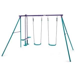 Image of Plum Jupiter Double Swing and Glider Set - Purple/Teal