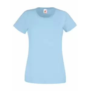 Image of Womens/Ladies Value Fitted Short Sleeve Casual T-Shirt (Large) (Light Blue)