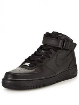 Image of Nike Air Force 1 Mid '07 Leather, Black, Size 6, Men