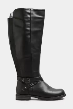 Image of Wide Fit & Extra Wide Fit Faux Leather Knee High Boots