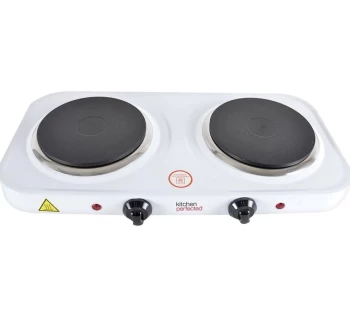 Image of LLOYTRON KitchenPerfected E4202WH Double Electric Hot Plate - White