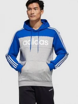 Image of adidas Essential Block Hoodie - Blue/Grey, Blue Size M Men