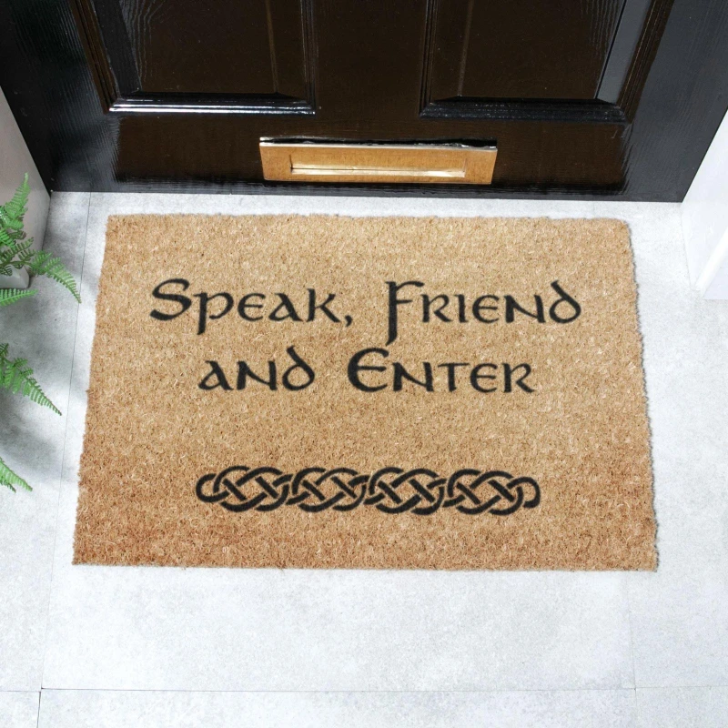 Image of Artsy Doormats Speak Friend And Enter Doormat (60 X 40Cm)