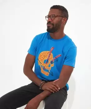 Image of Slopes Slogan Skull Graphic T-Shirt