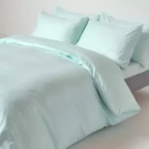 Image of Blue Egyptian Cotton Duvet Cover Set 330 Thread Count, Single - Pale mint green / blue - Pale mint green / blue - Homescapes